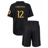 Camisa de time de futebol Real Madrid Eduardo Camavinga #12 Replicas 3º Equipamento Infantil 2023-24 Manga Curta (+ Calças curtas)